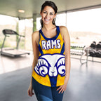 Adelaide Women's Racerback Tank Rams Merino Original - Yellow - Vibe Hoodie