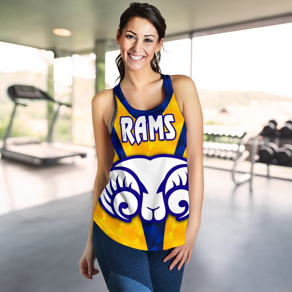 Adelaide Women's Racerback Tank Rams Merino Original - Yellow - Vibe Hoodie