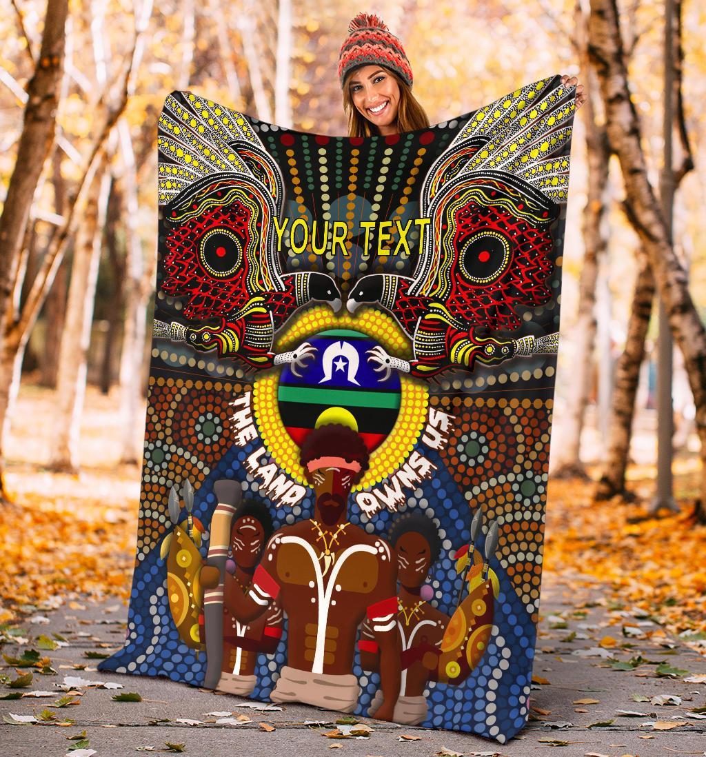 custom-text-the-land-owns-us-premium-blanket