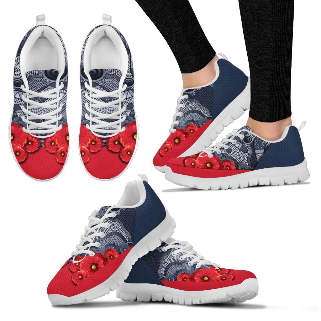 aboriginal-sneakers-anzac-day-poppy-flower-dot-painting