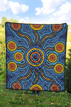 aboriginal-premium-quilt-aboriginal-flower-blue-dot-painting-art