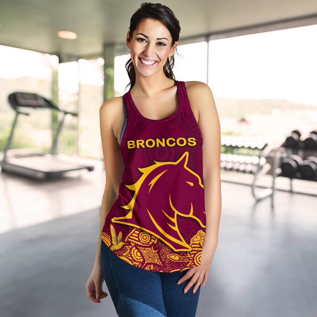 Brisbane Women Racerback Tank Broncos Indigenous - Vibe Hoodie
