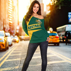 Women's Off Shoulder Sweater - Australian's Pride Ver02 - Vibe Hoodie