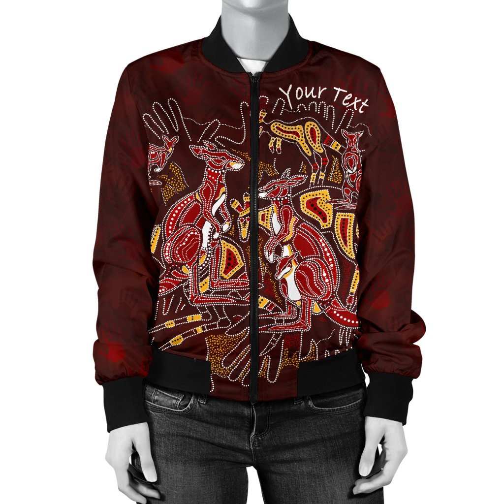 custom-aboriginal-womens-bomber-jacket-kangaroo-family-with-hand-art