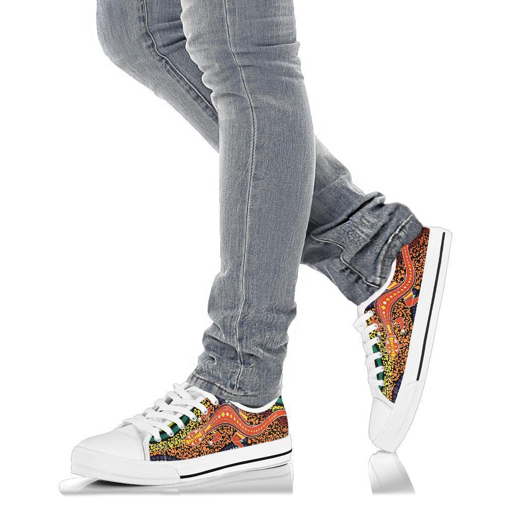 1st-australia-low-top-shoes-aboriginal-two-lizards-dot-painting-circle
