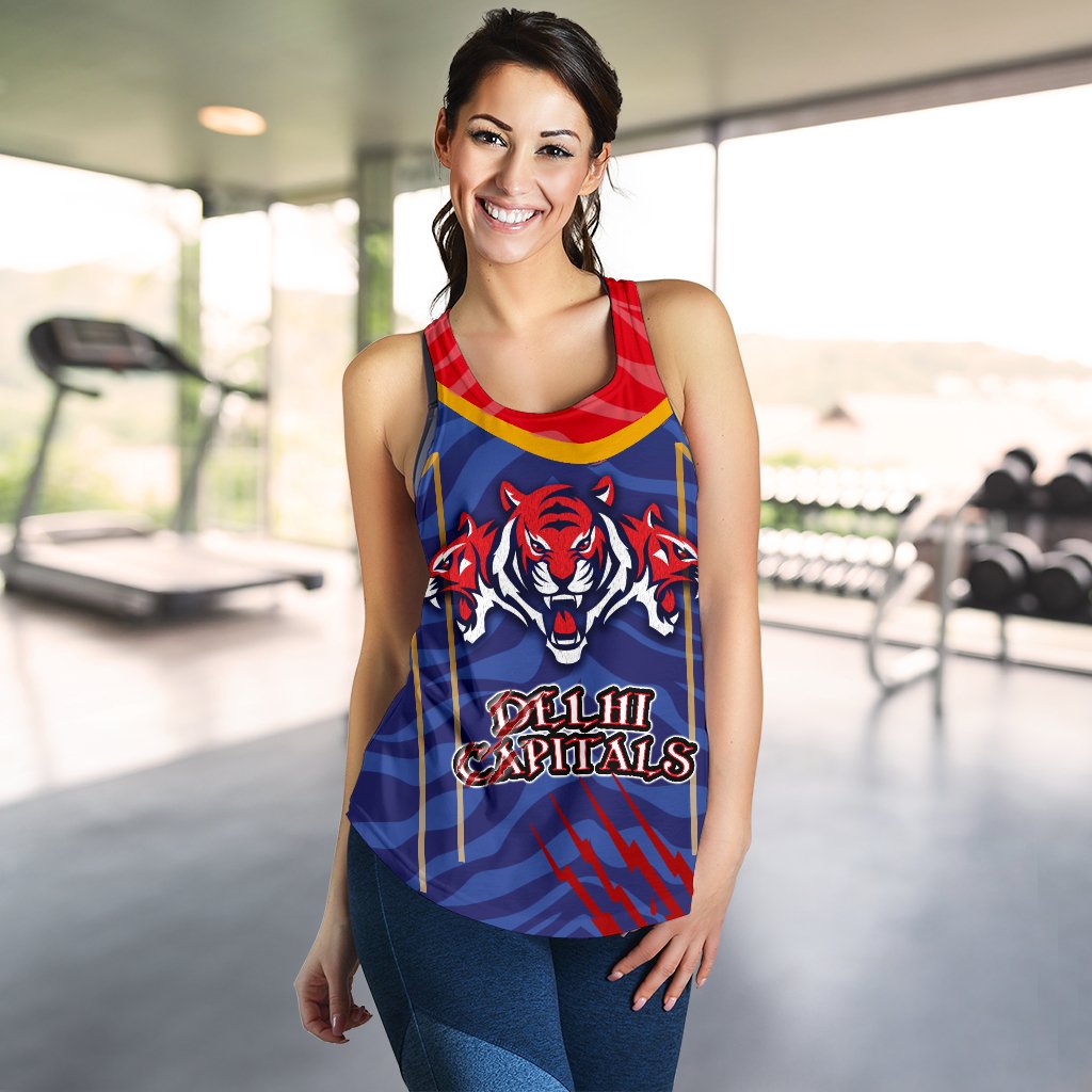 India Premier Women Racerback Tank Cricket Delhi Capitals Version DC - Vibe Hoodie