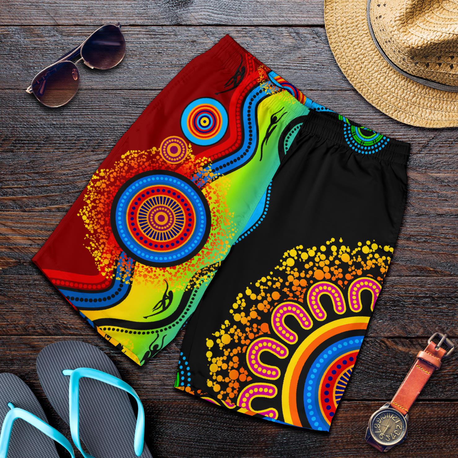aboriginal-shorts-circle-dot-painting-indigenous-blue-dream-men
