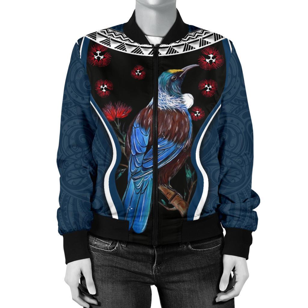 new-zealand-tui-bird-women-bomber-jacket-pohutukawa-navy