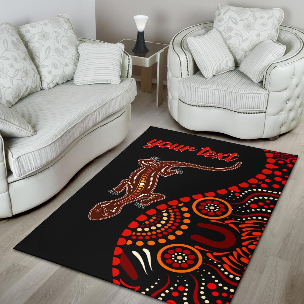 aboriginal-personalised-area-rug-aboriginal-lizard-with-dot-painting-pattern