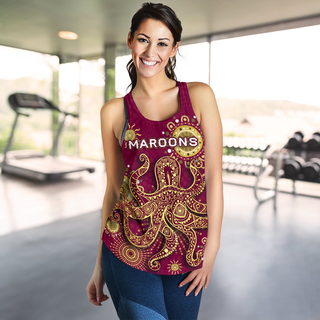 Queensland Women Racerback Tank Maroons Indigenous - Vibe Hoodie