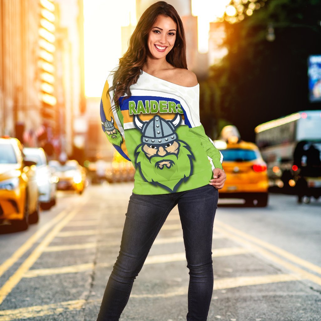 Canberra Women Off Shoulder Sweater Raiders Viking - Vibe Hoodie