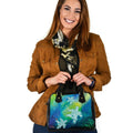 Aboriginal Shoulder Handbags - Indigenous Turtle Ocean Dot Painting Art - Vibe Hoodie