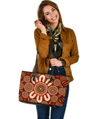 aboriginal-large-leather-tote-bag-circle-flowers-patterns-ver03