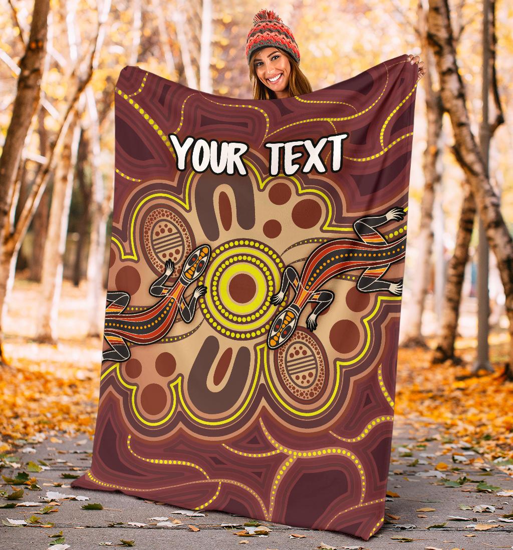 custom-aboriginal-premium-blankets-indigenous-lizard-dot-painting-art