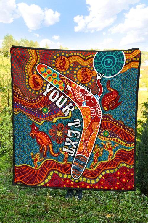 aboriginal-personalised-premium-quilt-indigenous-boomerang