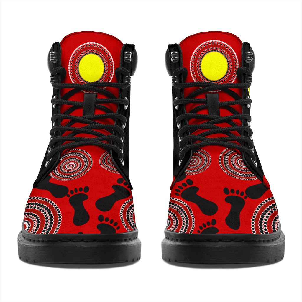 aboriginal-boots-turtle-patterns-footprint-circle-dot-painting-all-season