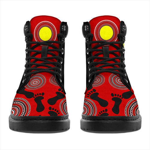 aboriginal-boots-turtle-patterns-footprint-circle-dot-painting-all-season