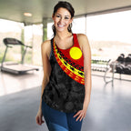 Aboriginal Women's Racerback Tank, Indigenous Flag Circle Dot Painting - Vibe Hoodie