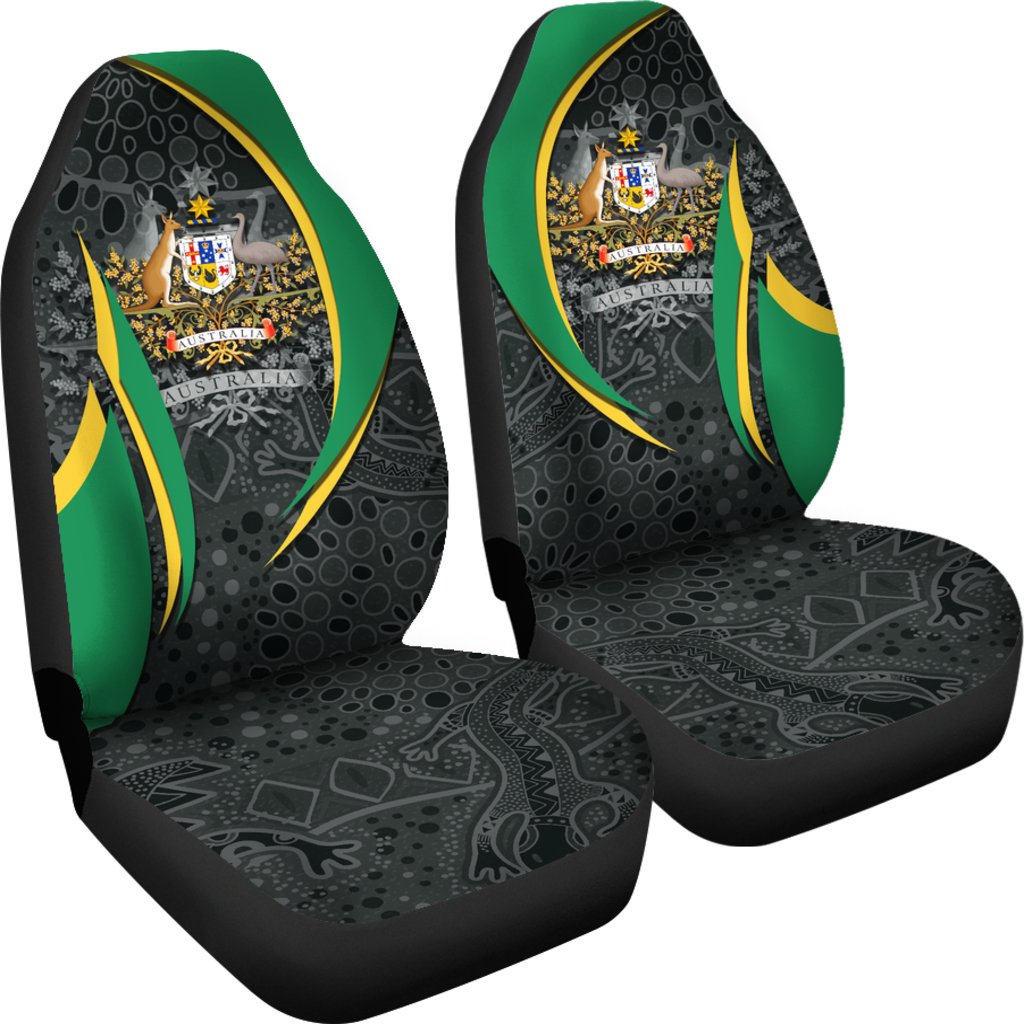 aboriginal-car-seat-covers-australian-coat-of-arms-aussie-spirit-green