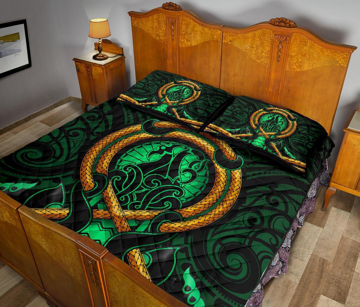 maori-new-zealand-quilt-bed-set-manaia-green-duvet-cover-and-pillow-case