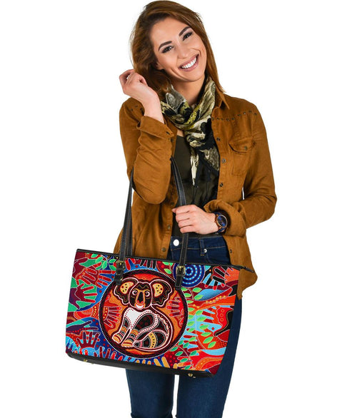 aboriginal-leather-tote-bag-koala-and-hand-art-dot-painting-bag