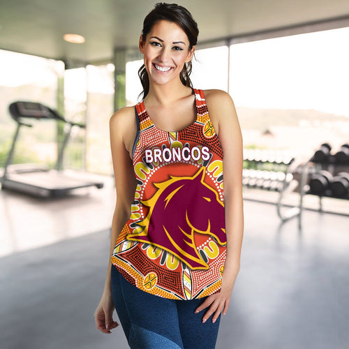 Brisbane Women Racerback Tank Broncos Indigenous Warm Vibes - Vibe Hoodie