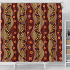 aboriginal-shower-curtain-boomerang-dot-painting-circle-patterns