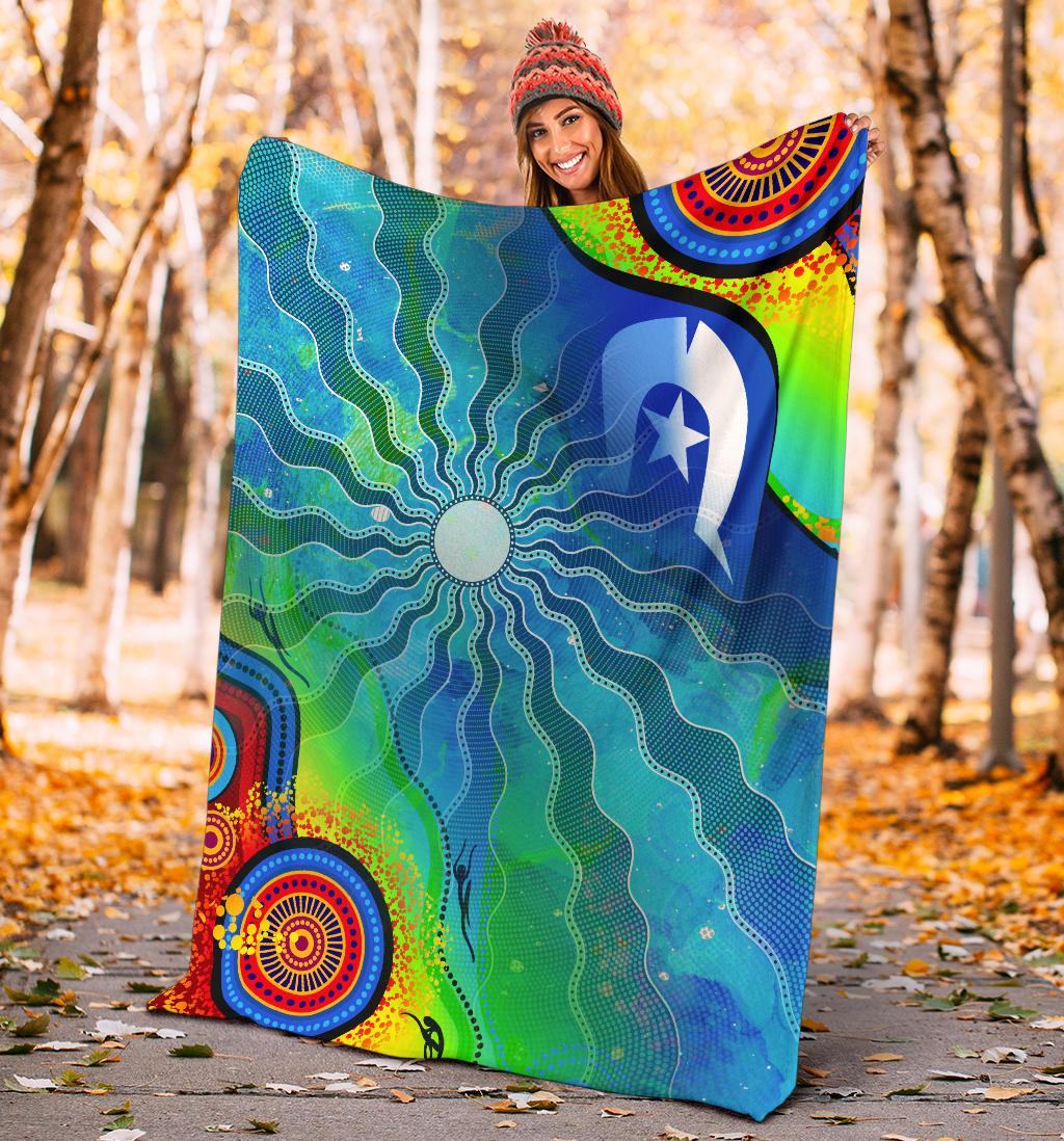 premium-blanket-torres-strait-islanders-flag-with-aboriginal-patterns-blanket