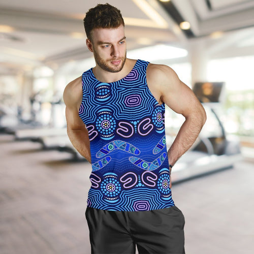 aboriginal-mens-tank-top-boomerangs-and-dot-painting-art-ver02