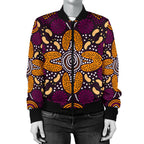 aboriginal-womens-bomber-jacket-flowers-dot-panting-art