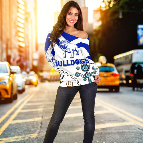 Canterbury-Bankstown Bulldogs Women Off Shoulder Sweater Indigenous - NO.2 - Vibe Hoodie