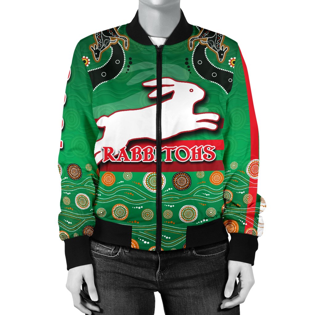 rabbitohs-women-bomber-jacket-indigenous-green