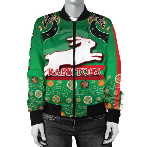 rabbitohs-women-bomber-jacket-indigenous-green