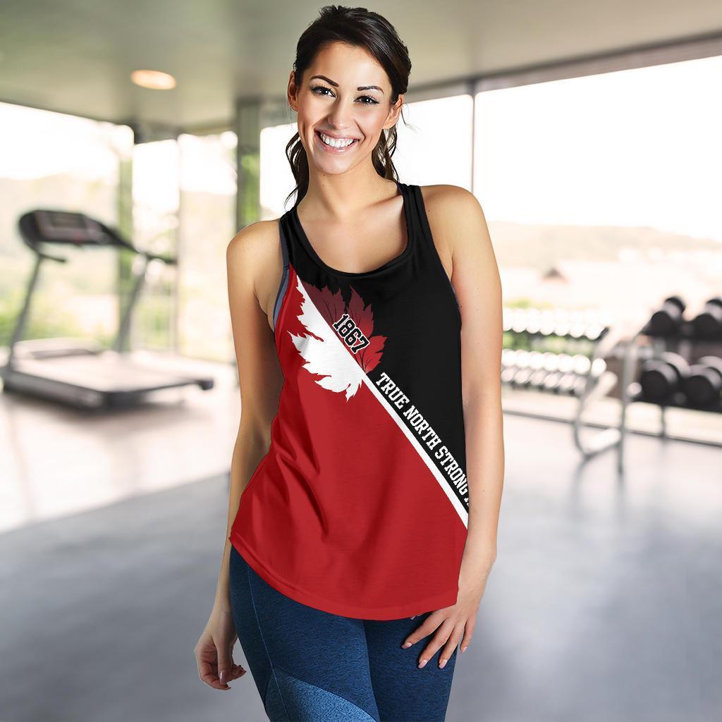Canada Strong And Free Women'S Racerback Tank - Vibe Hoodie