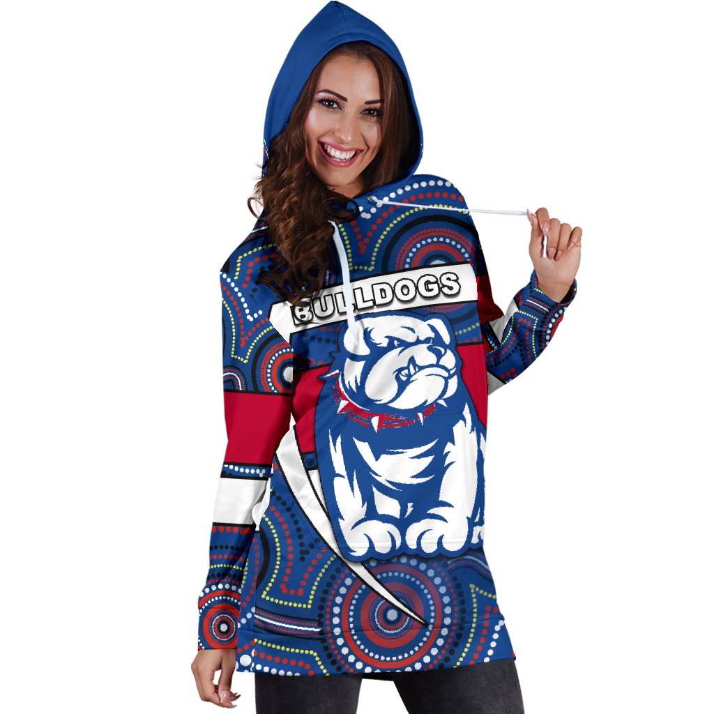 western-football-bulldogs-women-hoodie-dress-redamancy-indigenous-australian