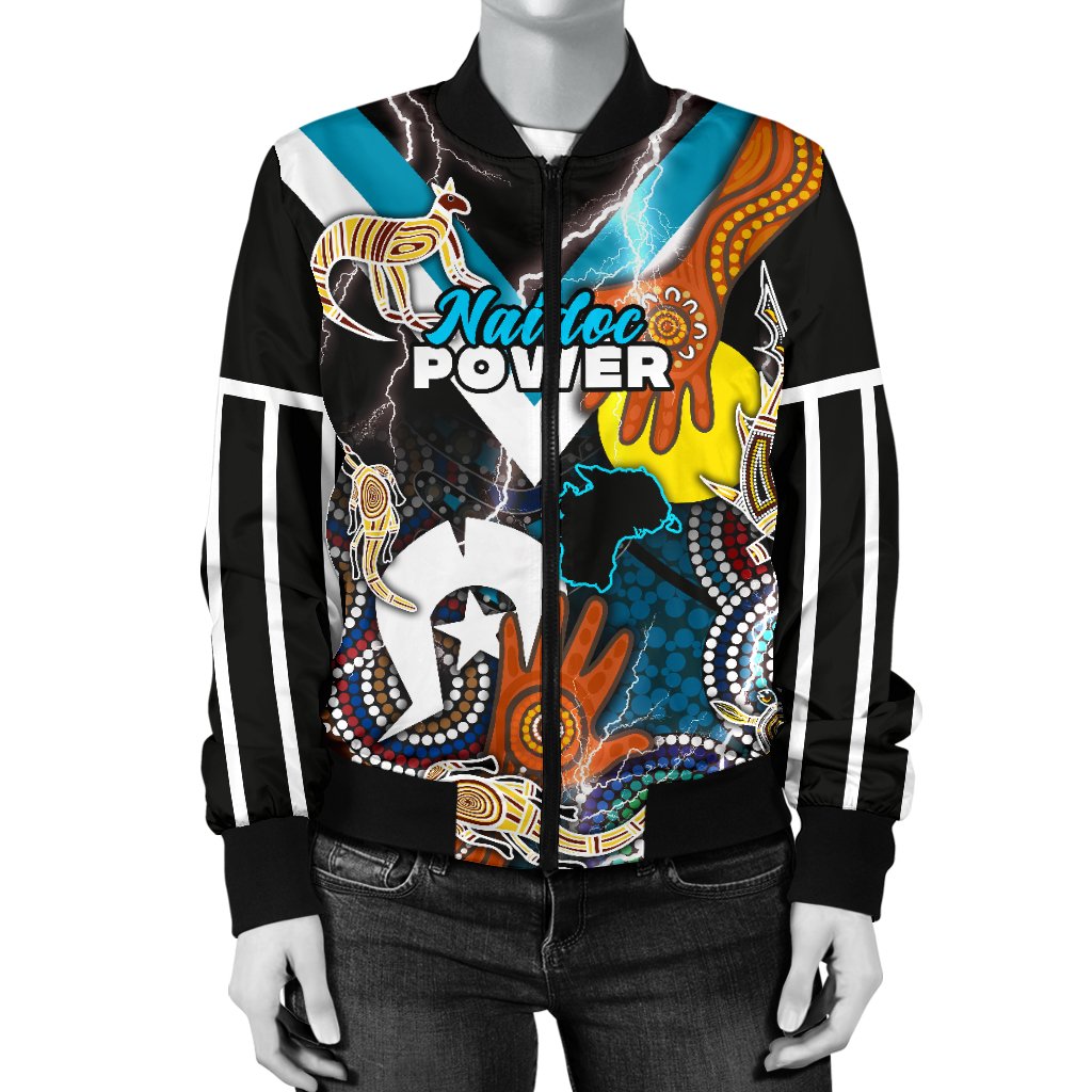 custom-personalised-power-naidoc-week-womens-bomber-jacket-adelaide-special-version-custom-text-and-number