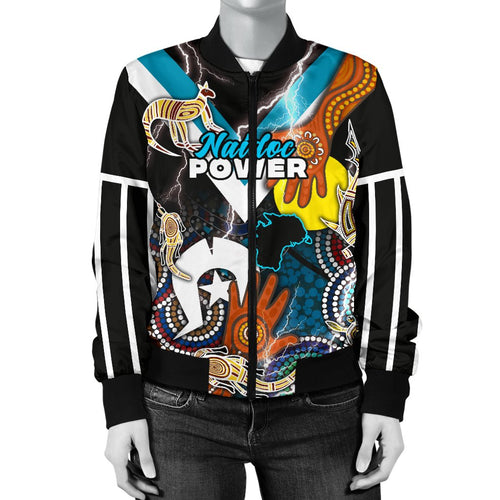 custom-personalised-power-naidoc-week-womens-bomber-jacket-adelaide-special-version-custom-text-and-number