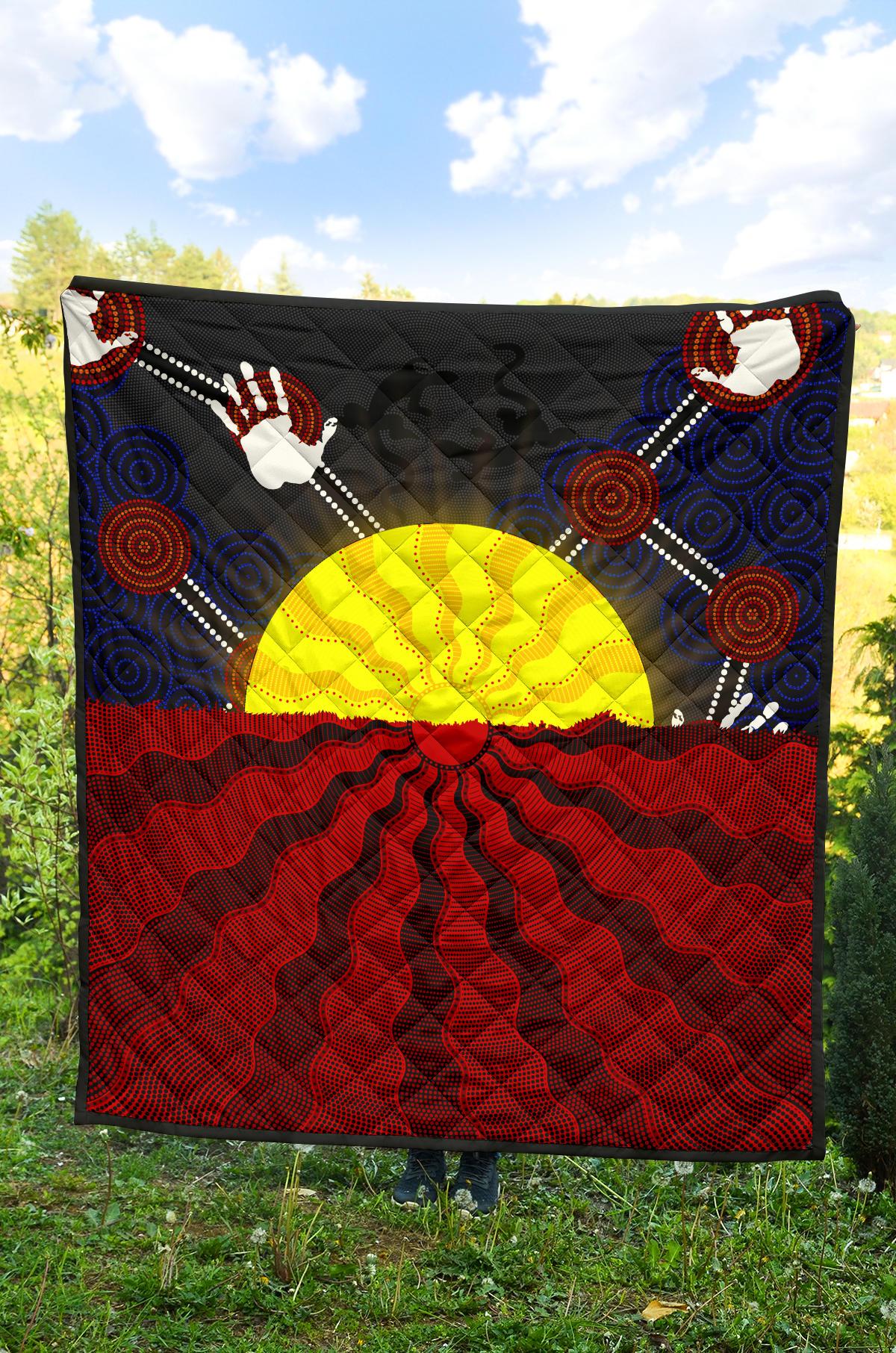 aboriginal-premium-quilt-aboriginal-lives-matter-flag-sun-dot-painting