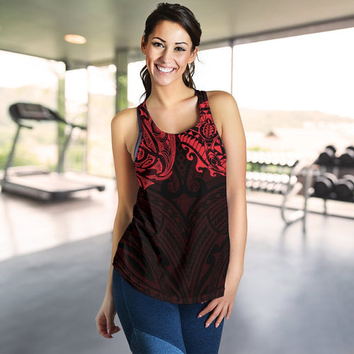 New Zealand Women'S Racerback Tank, Maori Polynesian Tattoo Red - Vibe Hoodie