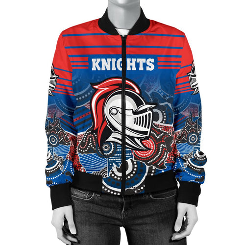 custom-personalised-newcastle-knights-womens-bomber-jacket-aboriginal-horizontal-style