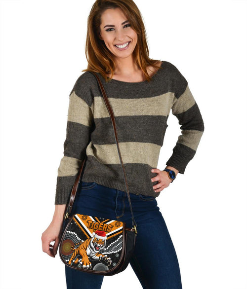wests-christmas-black-canvas-leather-trim-saddle-bag-tigers-indigenous