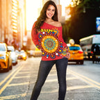Gold Coast Women Off Shoulder Sweater Suns Indigenous - Vibe Hoodie