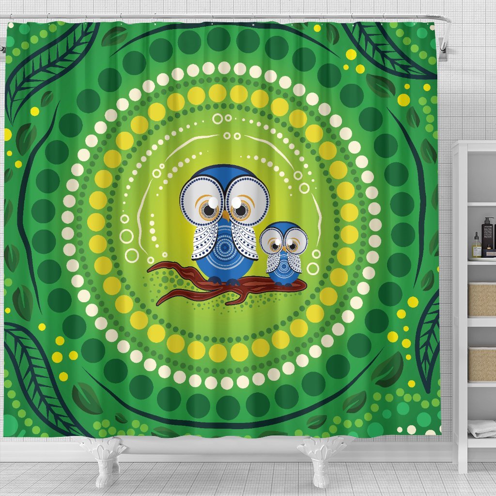 aboriginal-shower-curtain-indigenous-owl