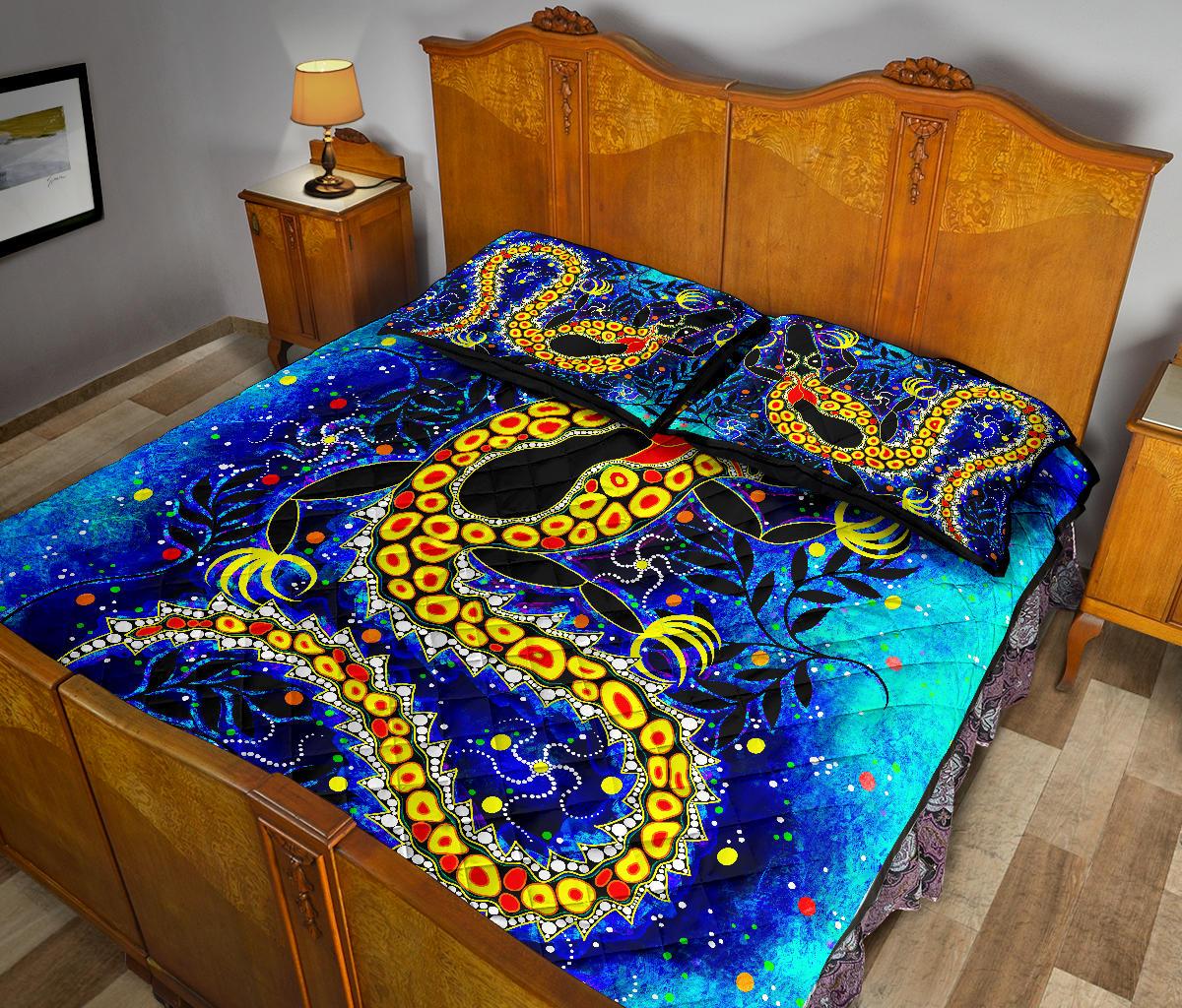 aboriginal-quilt-bed-set-indigenous-crocodile