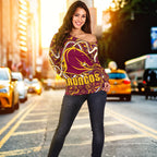 Broncos Rugby Women's Off Shoulder Sweater Indigenous - Vibe Hoodie