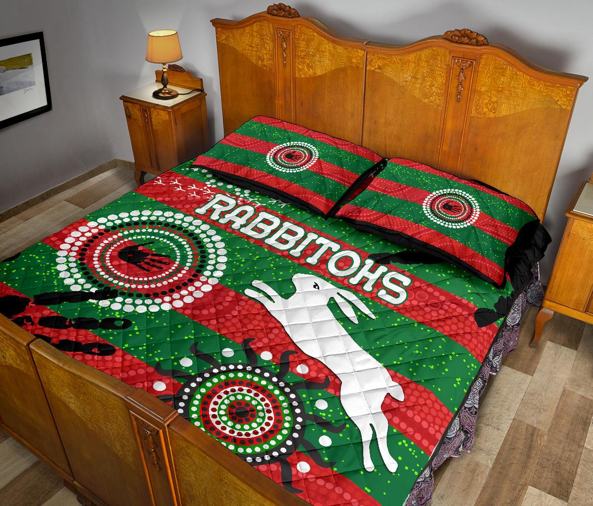 south-sydney-rabbitohs-indigenous-quilt-bed-set-country-style-no-1
