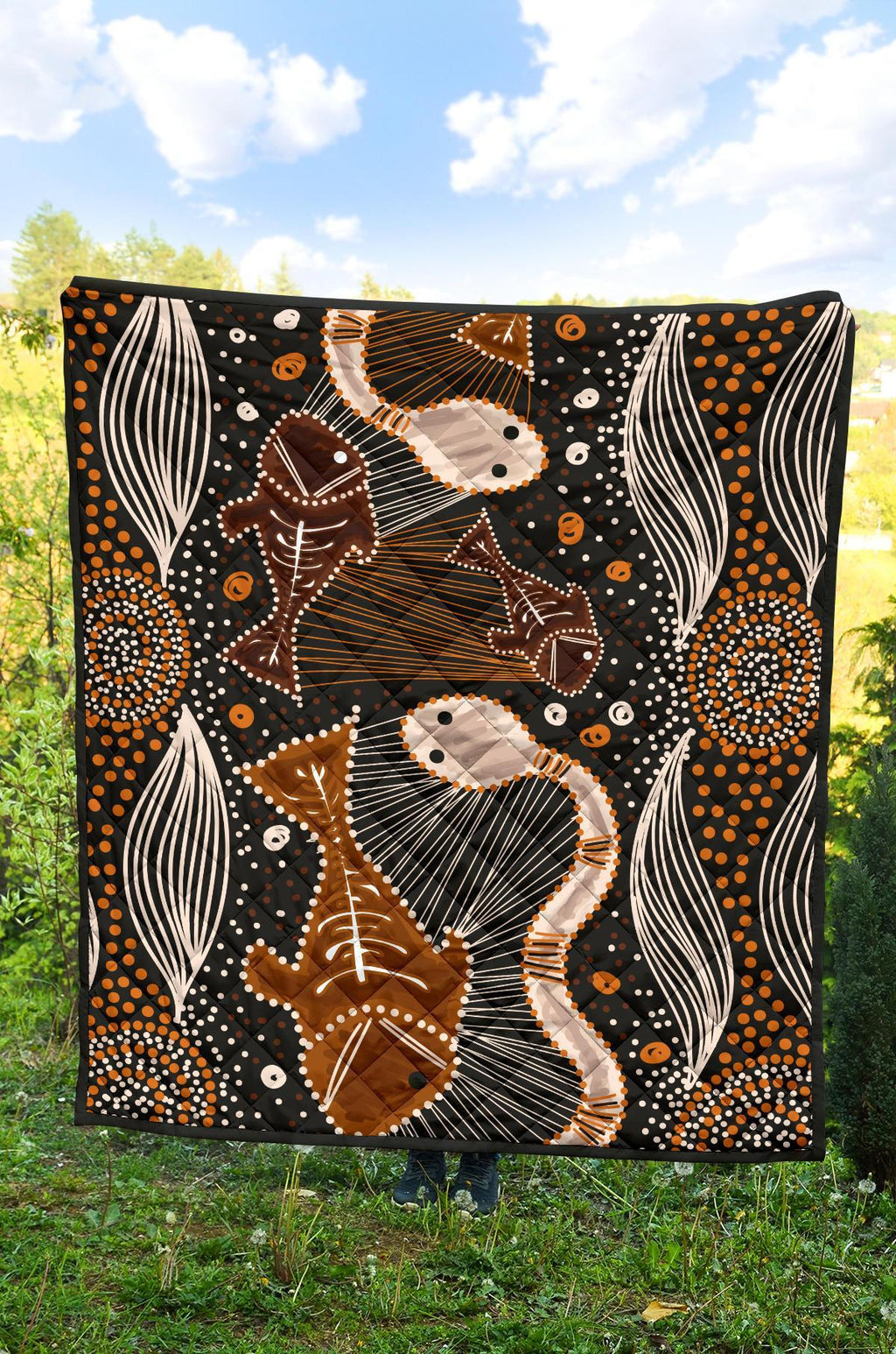 aboriginal-premium-quilt-indigenous-fish-and-snake