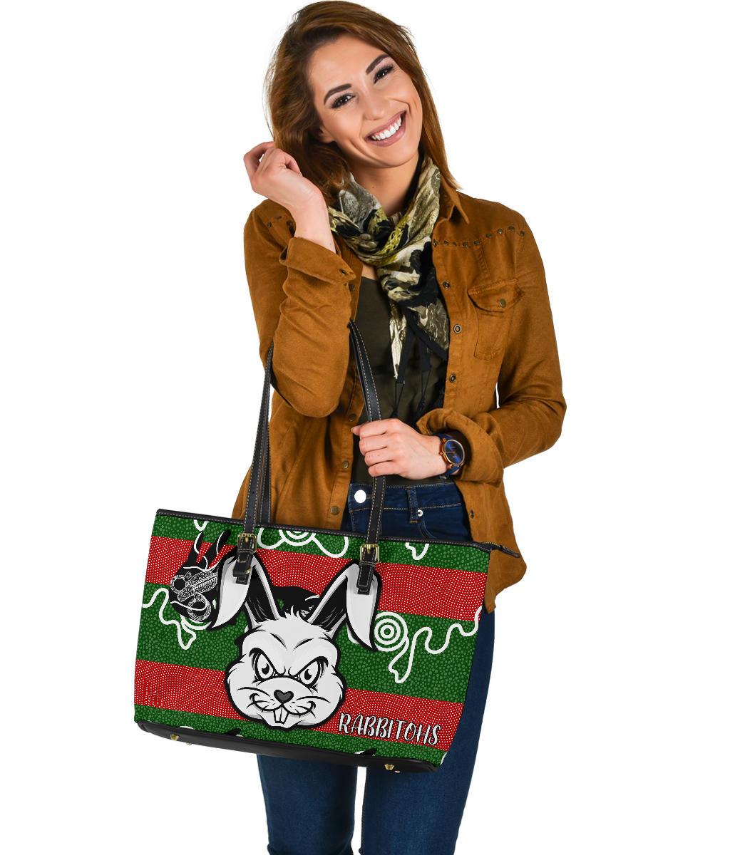 rabbitohs-indigenous-large-leather-tote-rabbit-head