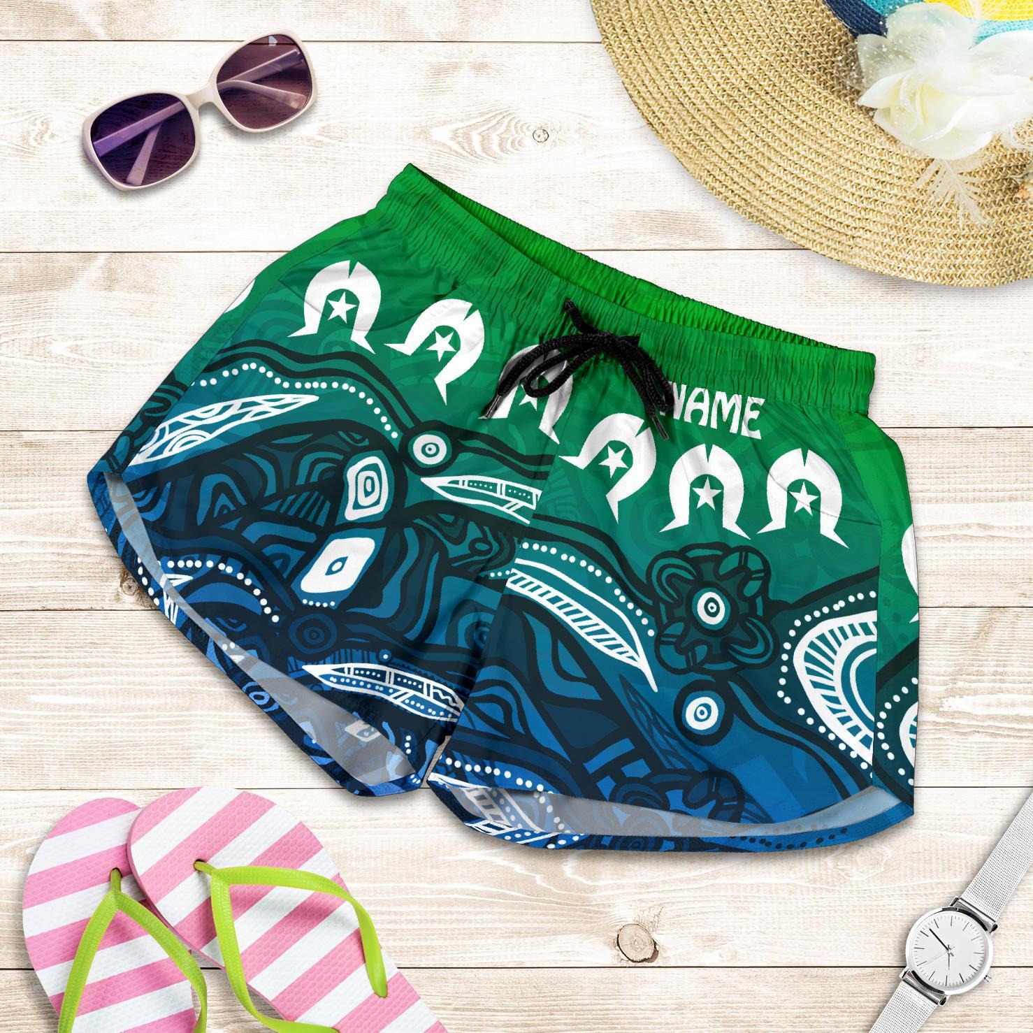 [Custom] Torres Strait Islands Women's Shorts - Blue - Vibe Hoodie