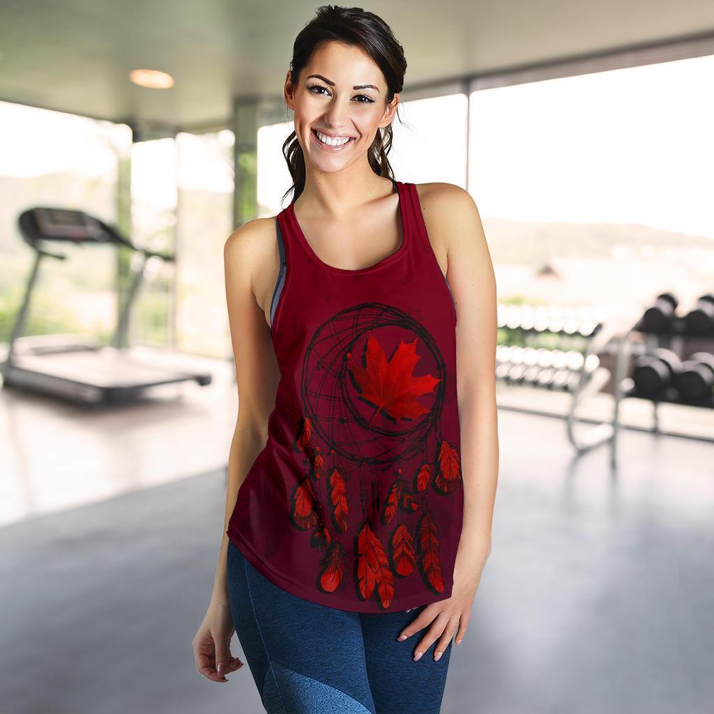 Canada Maple Leaf Dreamcatcher Women'S Racerback Tank - Vibe Hoodie